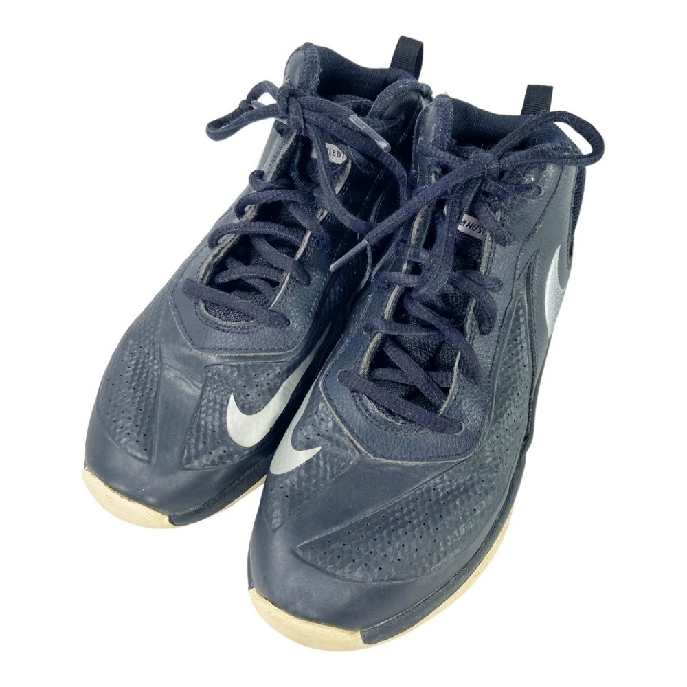 Nike child black silver team hustle youth basketball sneakers 2.5 Y